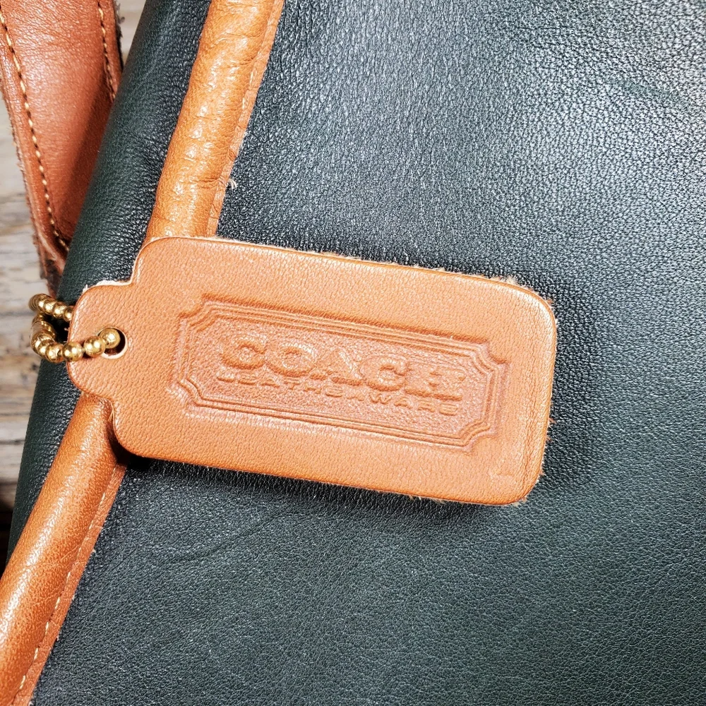 COACH Natural Full Grain Leather Crossbody Bag - Picture 8 of 13